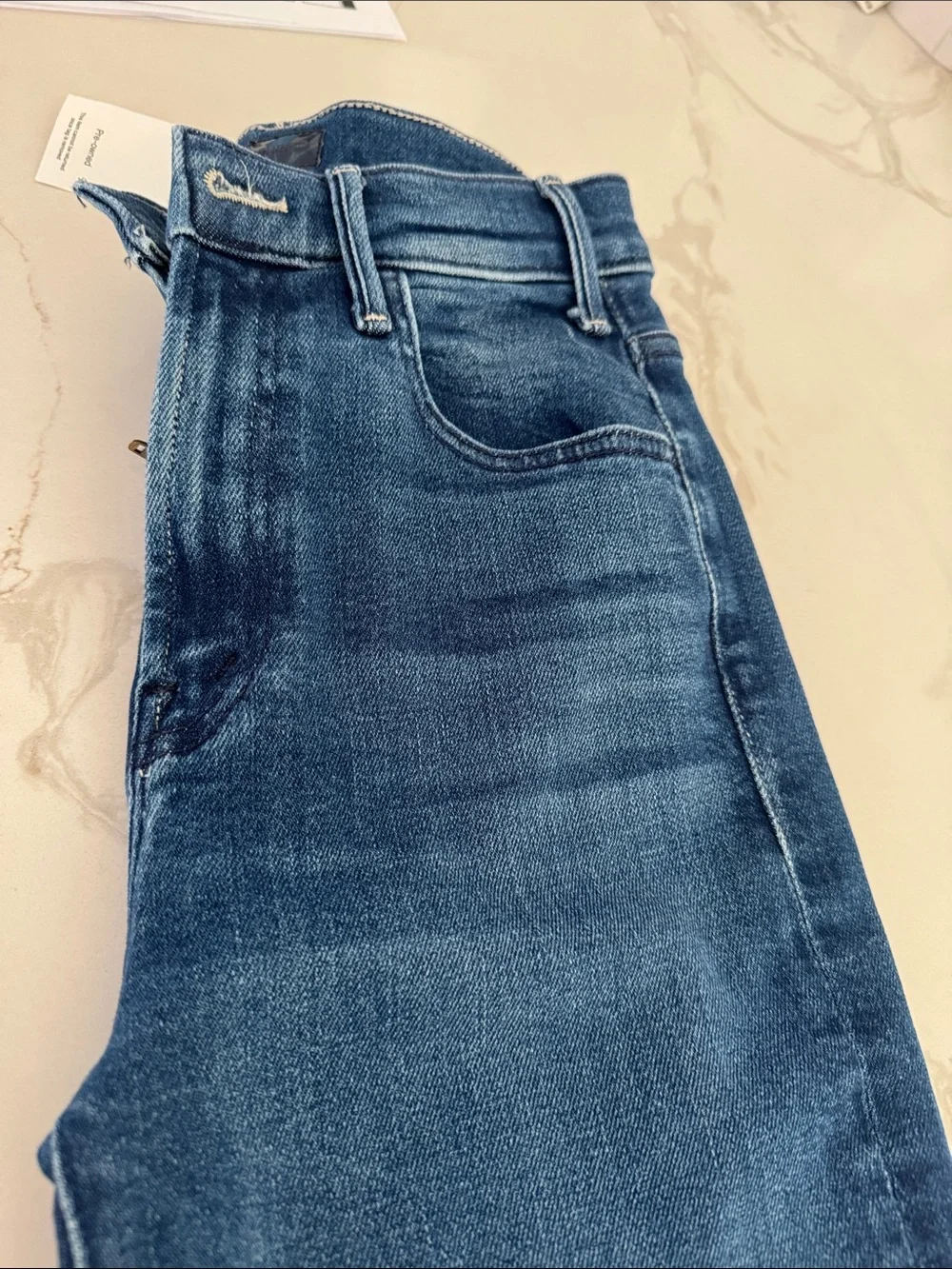 MOTHER Dark Indigo Straight-Leg High-Rise Jeans - Picture 8 of 10